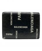 BALENCIAGAバレンシアガ）の古着「BAL PARIS ALLOVER 三つ折り財布」｜ブラック