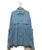 Name.ネーム）の古着「COTTON KNIT LIKE CPO SHIRT/ニットシャツ」｜ブルー