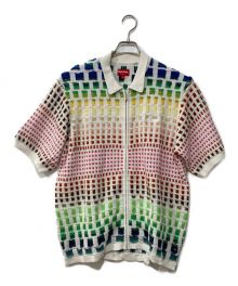 SUPREME（シュプリーム）の古着「GRADIENT GRID ZIP UP POLO」｜ホワイト