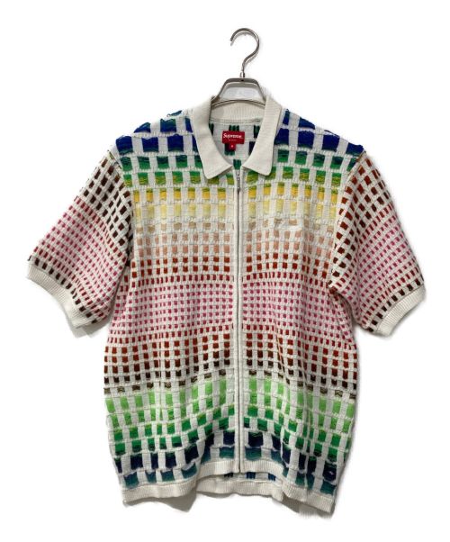 SUPREME（シュプリーム）SUPREME (シュプリーム) GRADIENT GRID ZIP UP POLO ホワイト サイズ:Mの古着・服飾アイテム