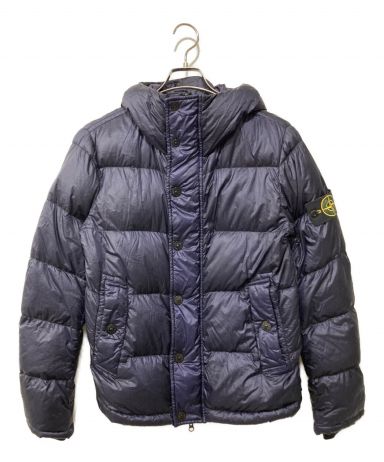 【中古・古着通販】STONE ISLAND (ストーンアイランド) Garment Dyed Hooded Down Jacket ネイビー  サイズ:S｜ブランド・古着通販 トレファク公式【TREFAC FASHION】スマホサイト