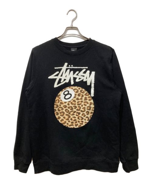 stussy（ステューシー）stussy (ステューシー) 8ボールプリントスウェット ブラック サイズ:Mの古着・服飾アイテム