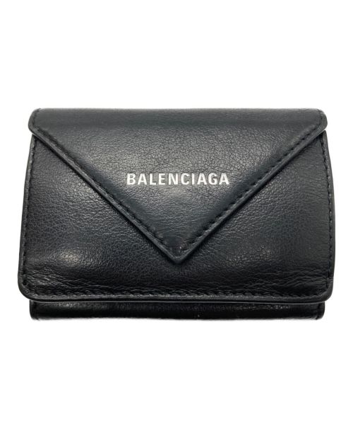 BALENCIAGA（バレンシアガ）BALENCIAGA (バレンシアガ) 3つ折り財布 / PAPIER MINI WALLET ブラックの古着・服飾アイテム