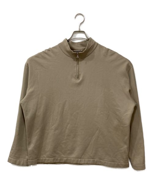 AURALEE（オーラリー）AURALEE (オーラリー) ELASTIC HIGH GAUGE SWEAT HALF ZIP P/O ベージュ サイズ:5の古着・服飾アイテム