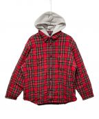 SUPREMEシュプリーム）の古着「23AW Tartan Flannel Hooded Shirt」｜レッド