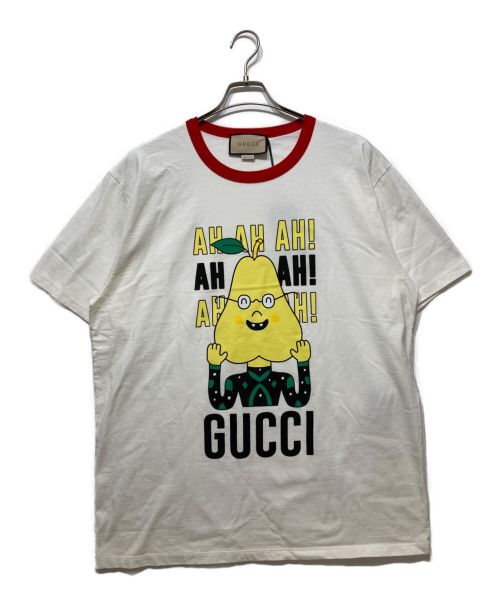 GUCCI（グッチ）GUCCI (グッチ) Pear Print Cotton T-Shirt ホワイト サイズ:L 未使用品の古着・服飾アイテム