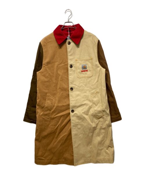 CarHartt（カーハート）CarHartt (カーハート) MARNI (マルニ) WIP カラーブロックコート ブラウン サイズ:Ⅿの古着・服飾アイテム