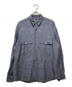 Porter Classicポータークラシック）の古着「ROLL UP BAMBOO LINEN SHIRT」｜ブルー