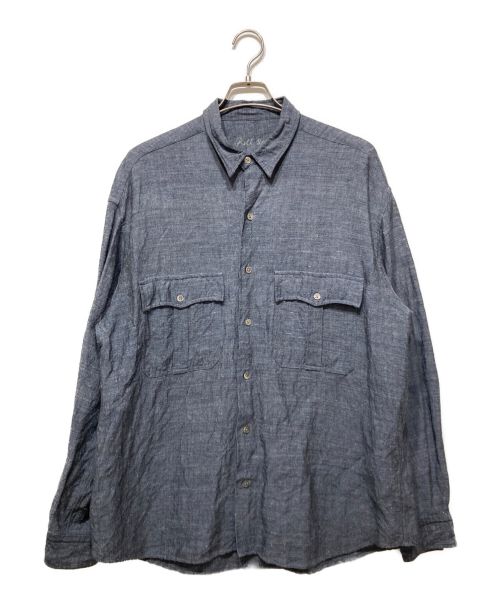 Porter Classic（ポータークラシック）Porter Classic (ポータークラシック) ROLL UP BAMBOO LINEN SHIRT ブルー サイズ:Lの古着・服飾アイテム