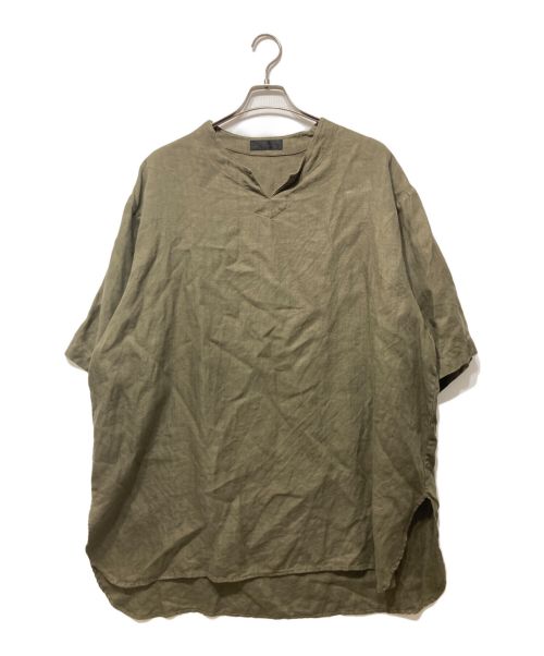 COLINA（コリーナ）COLINA (コリーナ) KEY NECK PULLOVER SHIRT カーキ サイズ:Lの古着・服飾アイテム