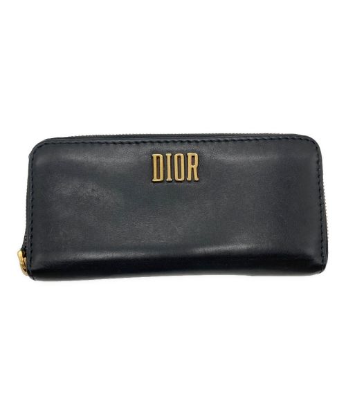 Christian Dior（クリスチャン ディオール）Christian Dior (クリスチャン ディオール) ラウンドジップウォレット ブラックの古着・服飾アイテム