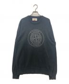 STONE ISLAND×SUPREMEストーンアイランド×シュプリーム）の古着「REFLECTIVE COMPASS SWEATER」｜ブラック