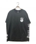 stussyステューシー）の古着「Strike Pigment Dyed stussy tee」｜ブラック