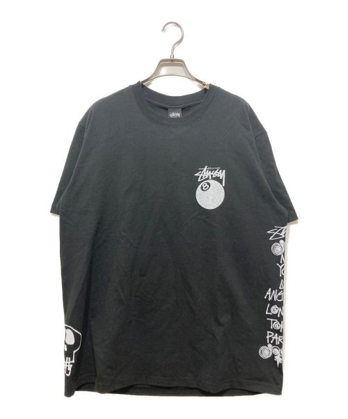 stussy（ステューシー）stussy (ステューシー) Strike Pigment Dyed stussy tee ブラック サイズ:Lの古着・服飾アイテム