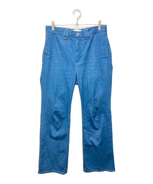MONKEY TIME（モンキータイム）MONKEY TIME (モンキータイム) センタープリーツデニムパンツ ブルー サイズ:Lの古着・服飾アイテム