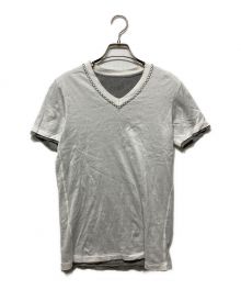 AKM（エーケーエム）の古着「HAND STITCH V-NECK」｜ホワイト