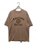 Americanaアメリカーナ）の古着「ロゴプリントTシャツ」｜ブラウン