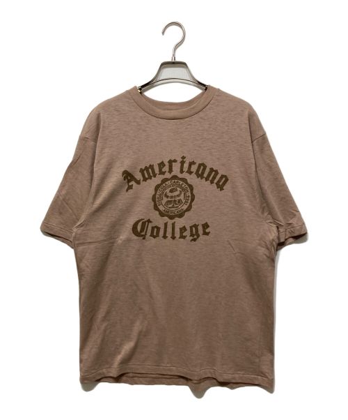 Americana（アメリカーナ）Americana (アメリカーナ) ロゴプリントTシャツ ブラウン サイズ:999の古着・服飾アイテム