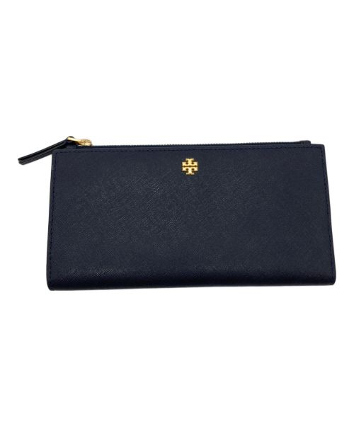 TORY BURCH（トリーバーチ）TORY BURCH (トリーバーチ) 二つ折り長財布 ネイビーの古着・服飾アイテム