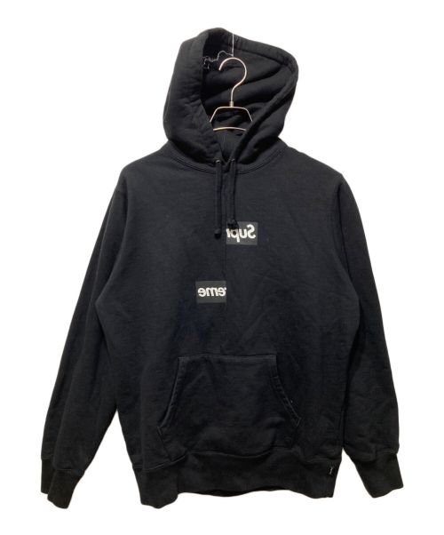 SUPREME（シュプリーム）SUPREME (シュプリーム) COMME des GARCONS SHIRT (コムデギャルソンシャツ) Split Box Logo Hooded Sweatshirts ブラック サイズ:Ⅿの古着・服飾アイテム