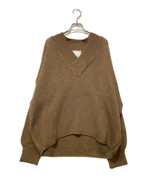 L'appartement（アパルトモン）L'appartement (アパルトモン) V/N Oversize Knit ブラウン サイズ:FREEの古着・服飾アイテム