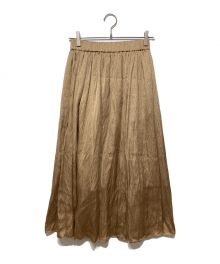 KUMIKYOKU（クミキョク）の古着「リボン柄ギャザースカート」｜ブラウン