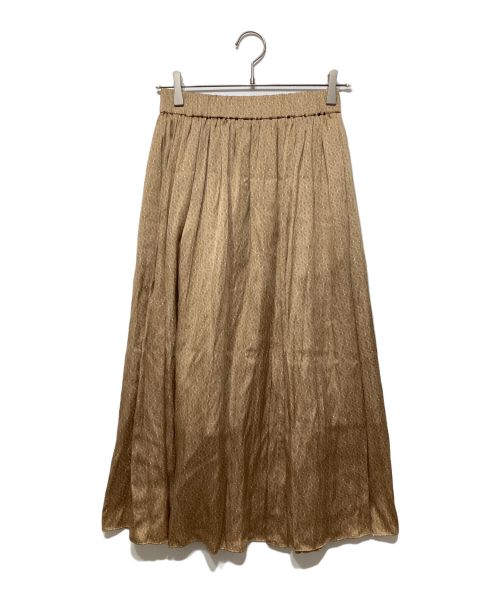 KUMIKYOKU（クミキョク）KUMIKYOKU (クミキョク) リボン柄ギャザースカート ブラウン サイズ:Sの古着・服飾アイテム