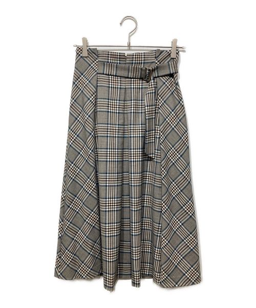 KUMIKYOKU（クミキョク）KUMIKYOKU (クミキョク) チェックフレアスカート グレー サイズ:Mの古着・服飾アイテム