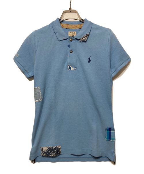 POLO RALPH LAUREN（ポロ・ラルフローレン）POLO RALPH LAUREN (ポロ・ラルフローレン) つぎはぎポロシャツ ブルー サイズ:XSの古着・服飾アイテム