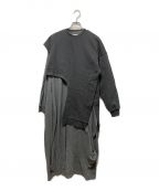 nagonstansナゴンスタンス）の古着「vest layered dress / レイヤードワンピース」｜グレー