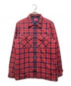 SUPREMEシュプリーム）の古着「QUILTED ZIP FLANNEL SHIRT」｜レッド