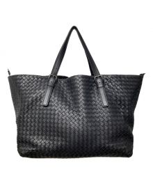 BOTTEGA VENETA（ボッテガベネタ）の古着「イントレチャートトートバッグ」｜ネイビー