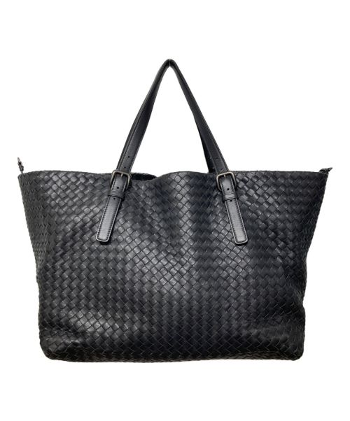 BOTTEGA VENETA（ボッテガベネタ）BOTTEGA VENETA (ボッテガベネタ) イントレチャートトートバッグ ネイビーの古着・服飾アイテム