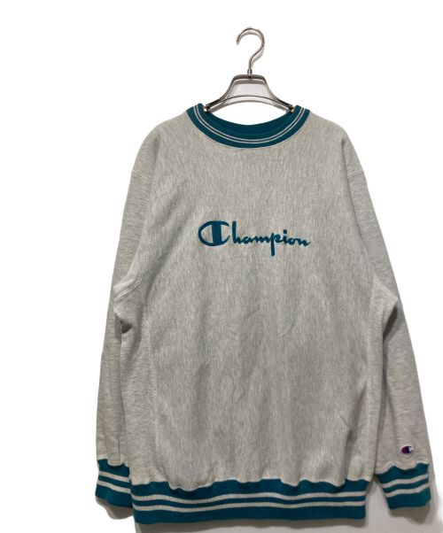 Champion（チャンピオン）Champion (チャンピオン) リバースウィーブスウェット グレー×ブルー サイズ:XLの古着・服飾アイテム