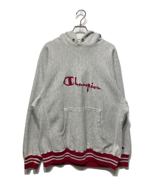 Champion（チャンピオン）Champion (チャンピオン) リバースウィーブパーカー グレー×レッド サイズ:Lの古着・服飾アイテム