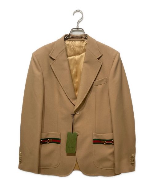 GUCCI（グッチ）GUCCI (グッチ) テーラードジャケット / フルード ドリル フォーマル ジャケット ベージュ サイズ:46の古着・服飾アイテム