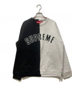 SUPREMEシュプリーム）の古着「Split Crewneck Sweatshirt」｜ブラック×グレー