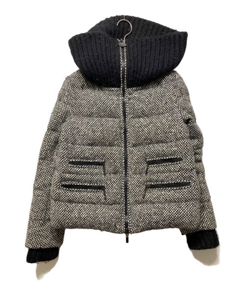 MONCLER（モンクレール）MONCLER (モンクレール) ツイードダウンジャケット グレーの古着・服飾アイテム