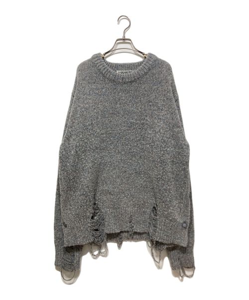 ANDERSSON BELL（アンダースンベル）ANDERSSON BELL (アンダースンベル) DAMAGED CREW NECK SWEATER ブルー サイズ:Lの古着・服飾アイテム