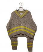 oldderby Knitwear×JOURNAL STANDARD relume別注オールドダービーニットウェア×ジャーナルスタンダード レリューム ベッチュウ）の古着「Wide V/N P/O：ニット」｜ベージュ