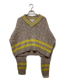 oldderby Knitwear×JOURNAL STANDARD relume別注（オールドダービーニットウェア×ジャーナルスタンダード レリューム ベッチュウ）の古着「Wide V/N P/O：ニット」｜ベージュ