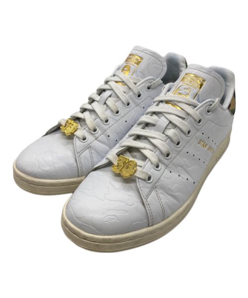 adidas（アディダス）adidas (アディダス) A BATHING APE (アベイシングエイプ) Stan Smith Bape ホワイト サイズ:26cmの古着・服飾アイテム