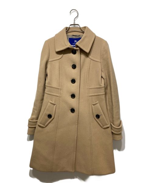 BURBERRY BLUE LABEL（バーバリーブルーレーベル）BURBERRY BLUE LABEL (バーバリーブルーレーベル) アンゴラ混ウールコート ブラウン サイズ:40の古着・服飾アイテム