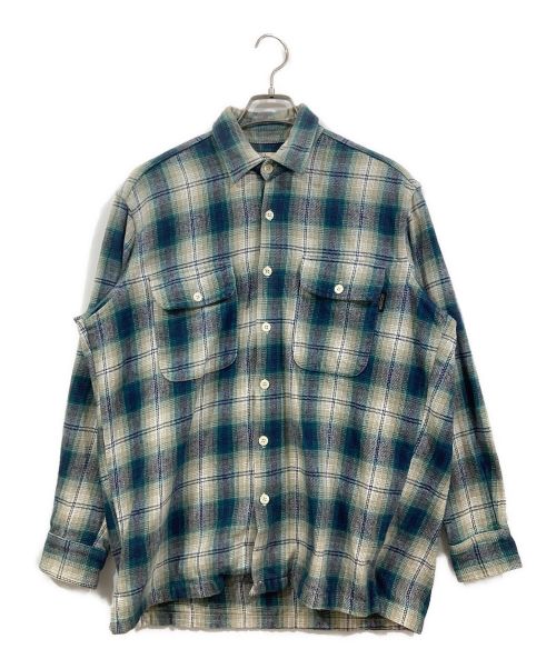 stussy（ステューシー）stussy (ステューシー) 90'sヘビーネルシャツ ブルー サイズ:Sの古着・服飾アイテム