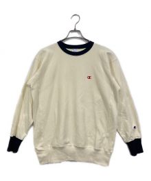 Champion REVERSE WEAVE（チャンピオン リバース ウィーブ）の古着「クルーネックスウェットシャツ」｜アイボリー