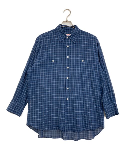 Spick and Span（スピックアンドスパン）Spick and Span (スピックアンドスパン) コットンボイルチェックシャツ ネイビー サイズ:FREEの古着・服飾アイテム