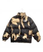 SUPREME×THE NORTH FACEシュプリーム×ザ ノース フェイス）の古着「Bleached Denim Print Nuptse Jacket/ダウンジャケット」｜ブラック×ベージュ