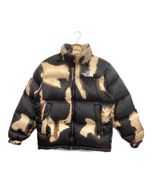 SUPREME（シュプリーム）SUPREME (シュプリーム) THE NORTH FACE (ザ ノース フェイス) Bleached Denim Print Nuptse Jacket/ダウンジャケット ブラック×ベージュ サイズ:Ⅿの古着・服飾アイテム