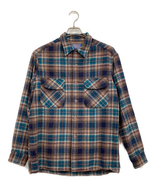 PENDLETON（ペンドルトン）PENDLETON (ペンドルトン) ウールシャツ ブルー×ベージュ サイズ:Ⅿの古着・服飾アイテム