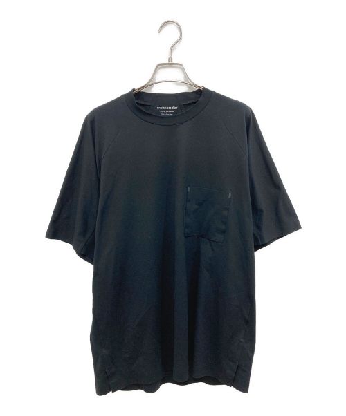 and wander（アンドワンダー）and wander (アンドワンダー) plain base SS T ブラック サイズ:4の古着・服飾アイテム